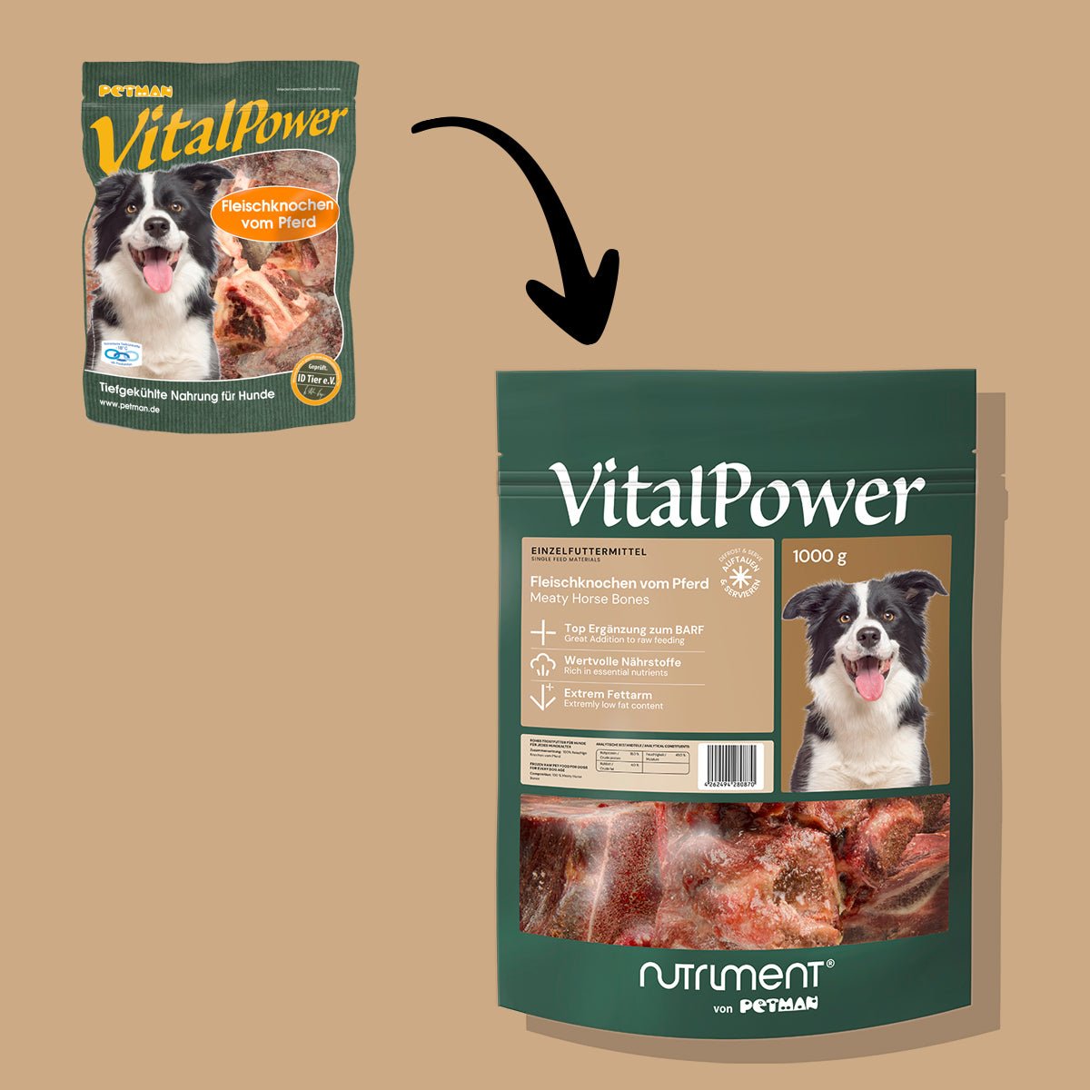 VitalPower Fleischknochen vom Pferd 1000 g