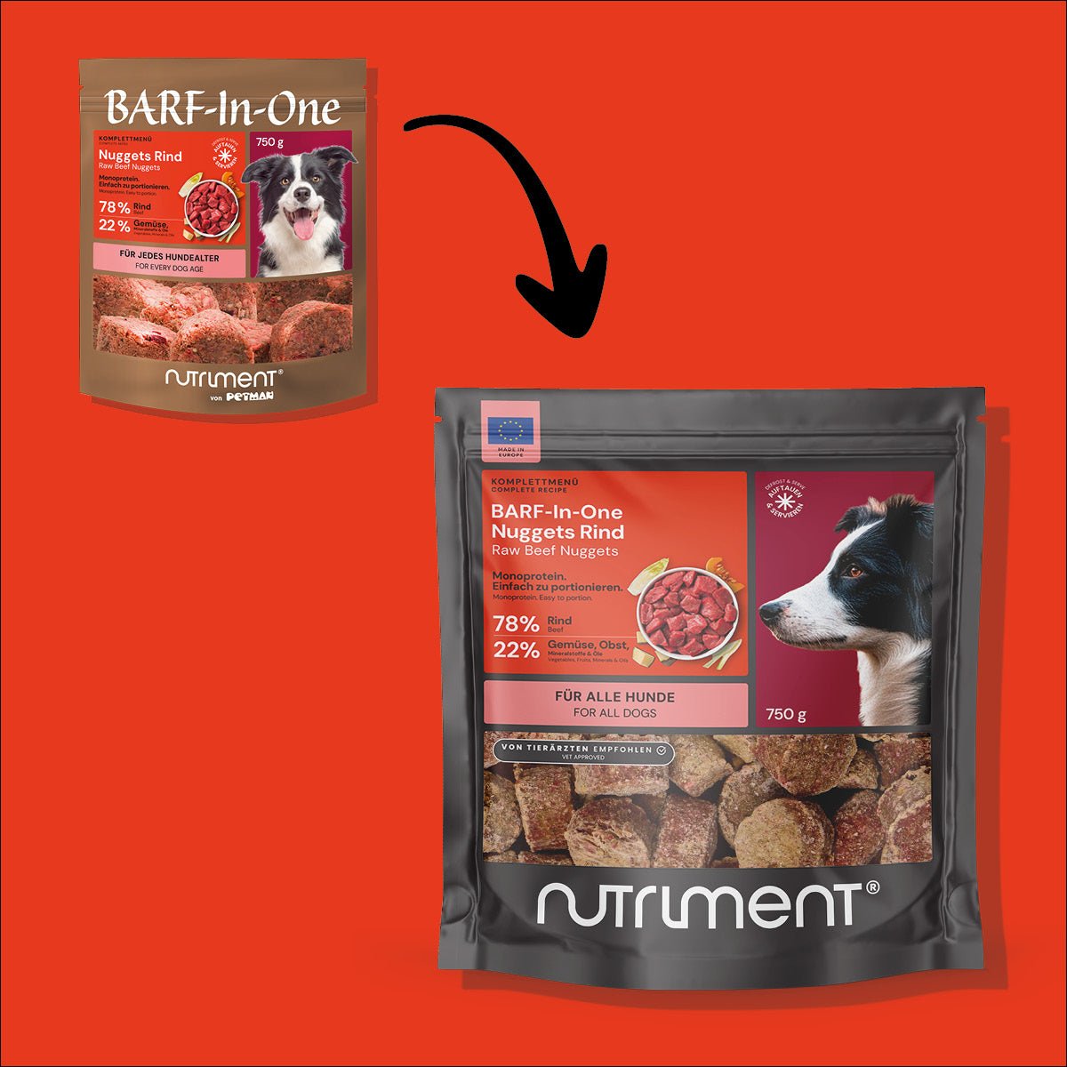 BARF-In-One Nuggets Rind 750 g