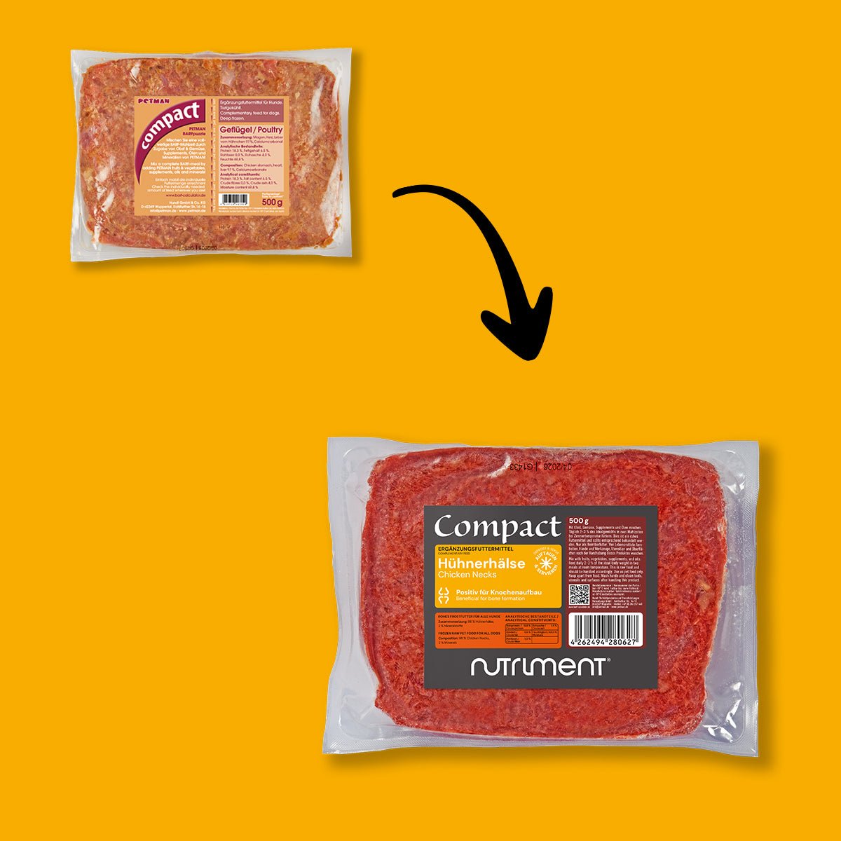Compact Hühnerhälse gewolft - 500 g