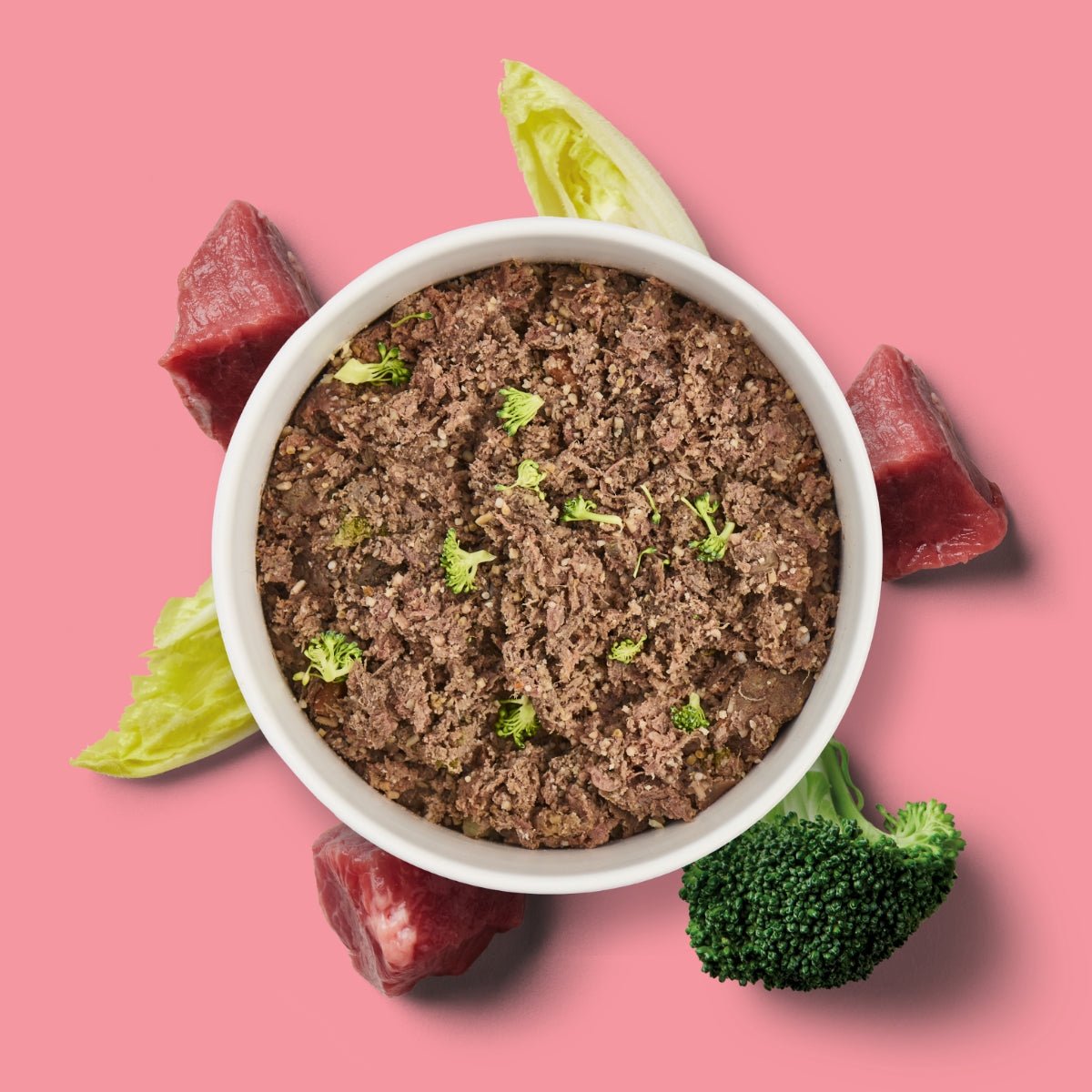 Frisches Hundefutter Rind mit Chicorée und Brokkoli, glutenfrei und schonend gegart