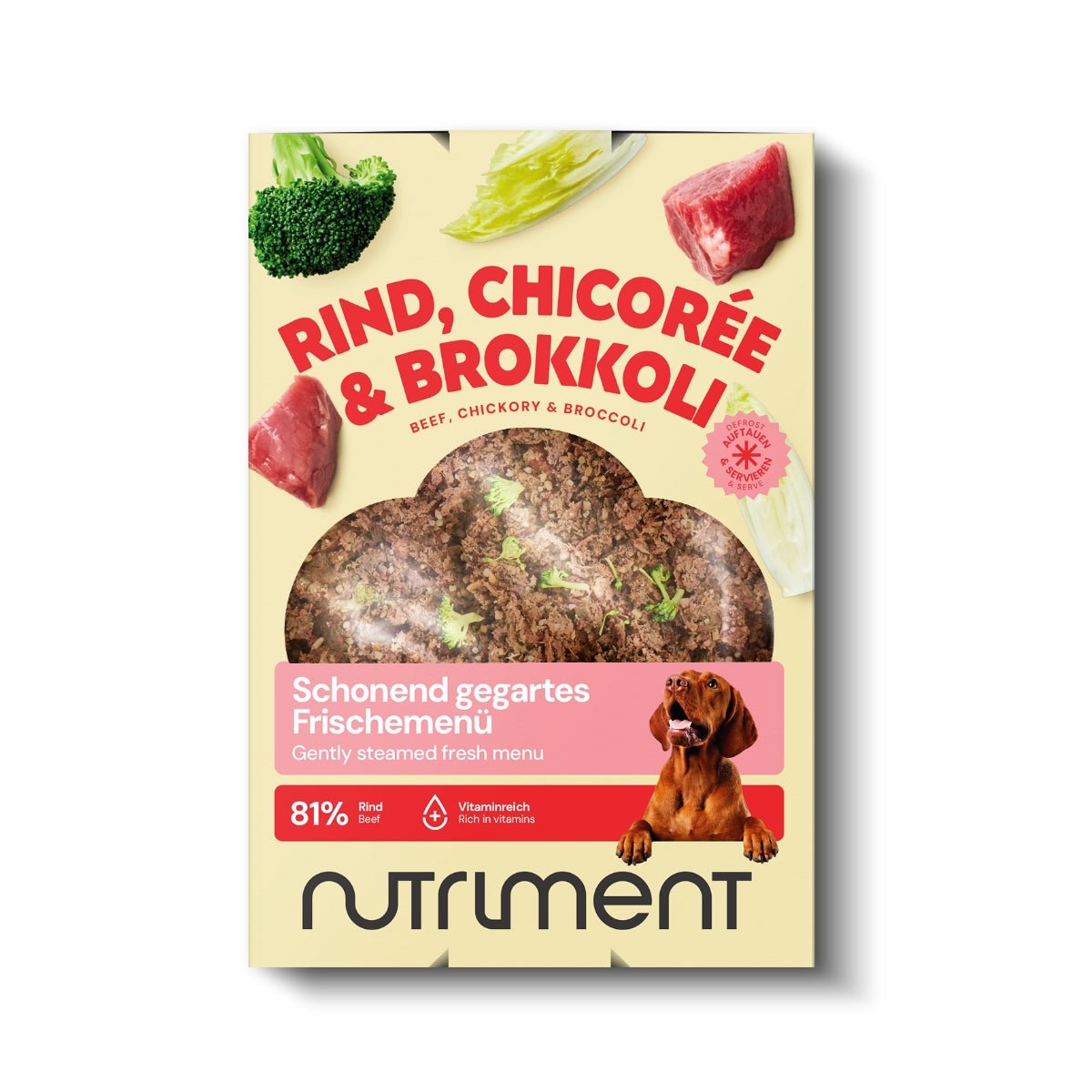 Frischemenü Rind, Chicorée & Brokkoli – 400 g