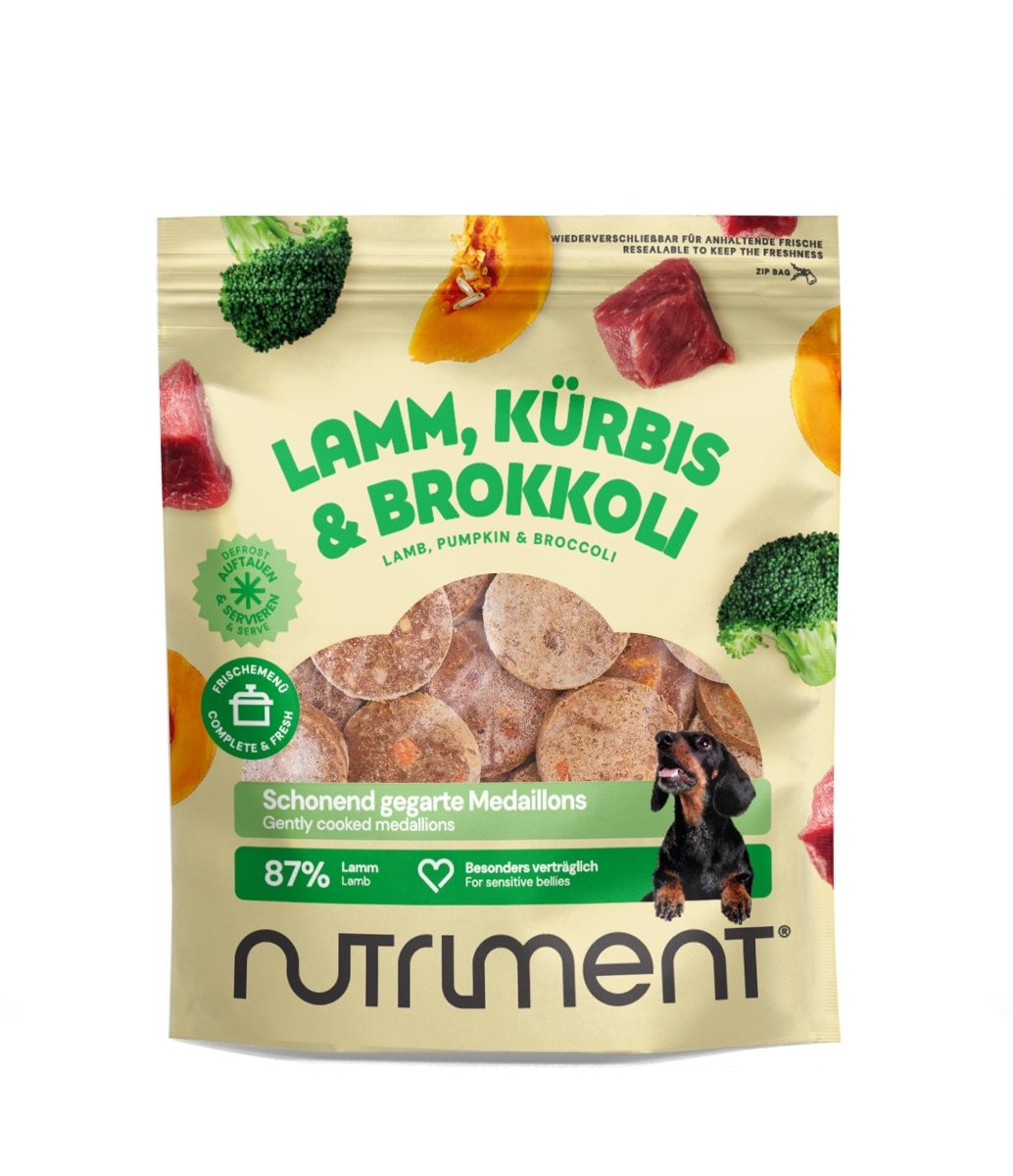 Frischemenü Medaillons Lamm, Kürbis & Brokkoli