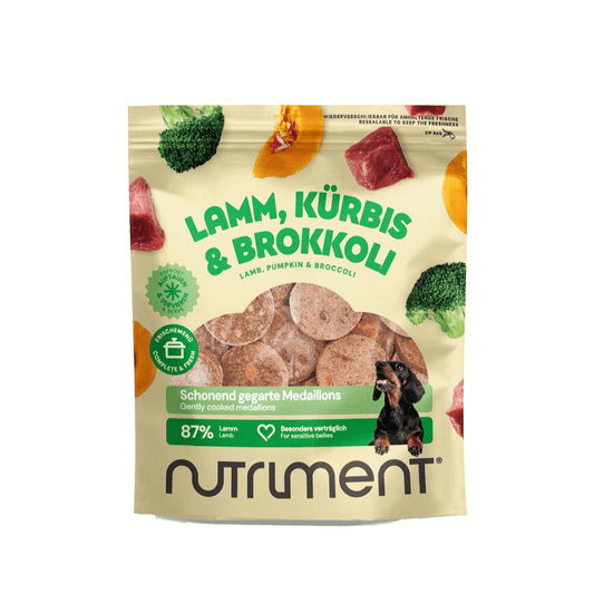Frischemenü Medaillons Lamm, Kürbis & Brokkoli – 800 g