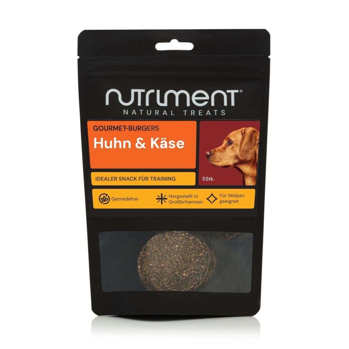 Gourmet-Burger für Hunde mit Huhn und Käse, glutenfrei und proteinreich