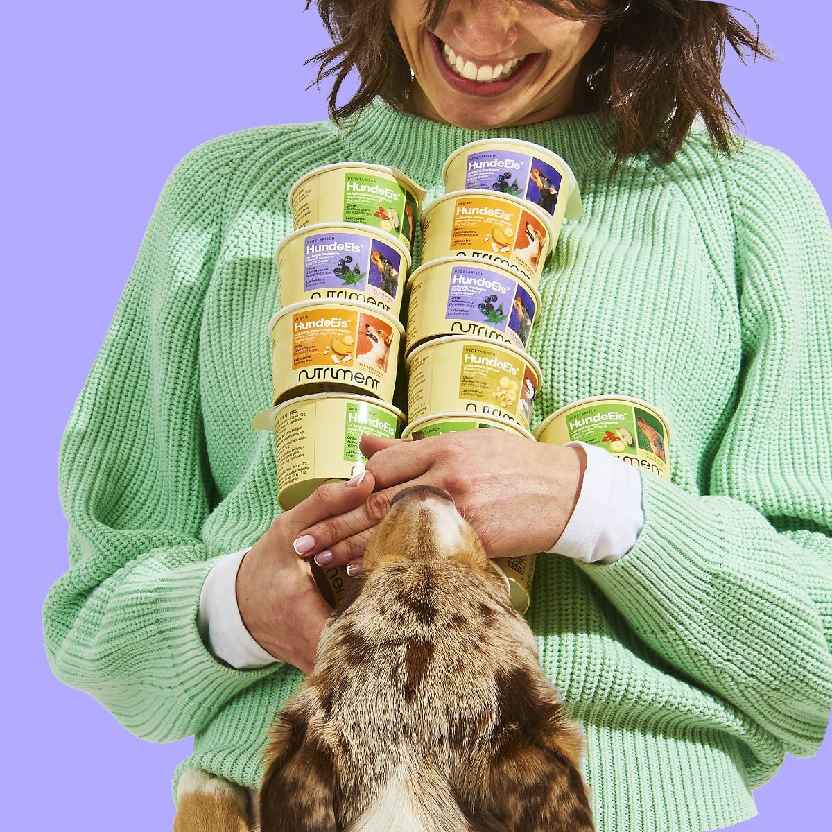 Hundeeis Hanf & Blaubeere, erfrischender Hundesnack, probiotisch, natürliche Zutaten, Sommerbelohnung