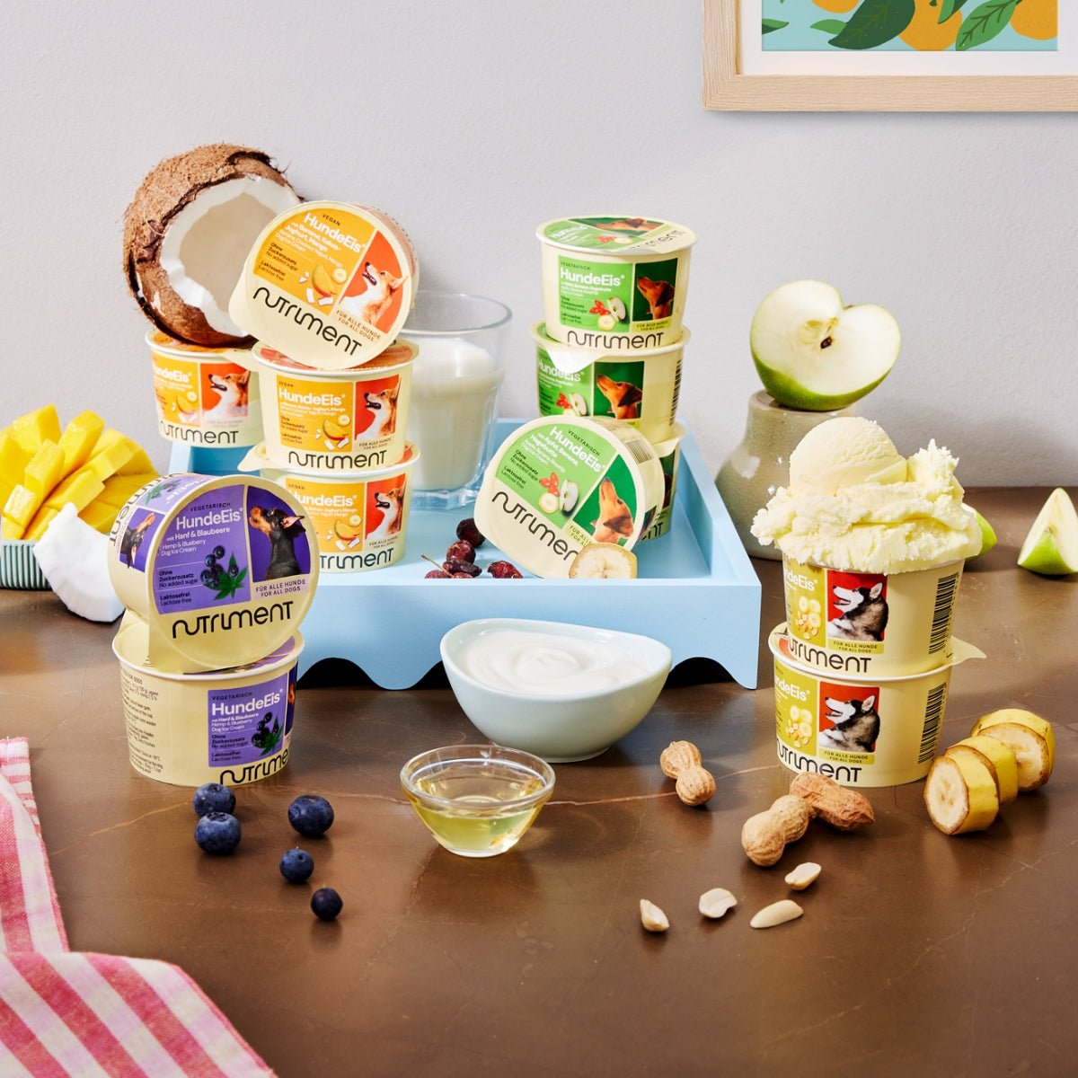 Hundeeis Banane & Erdnuss für erfrischende Hundesnacks im Sommer