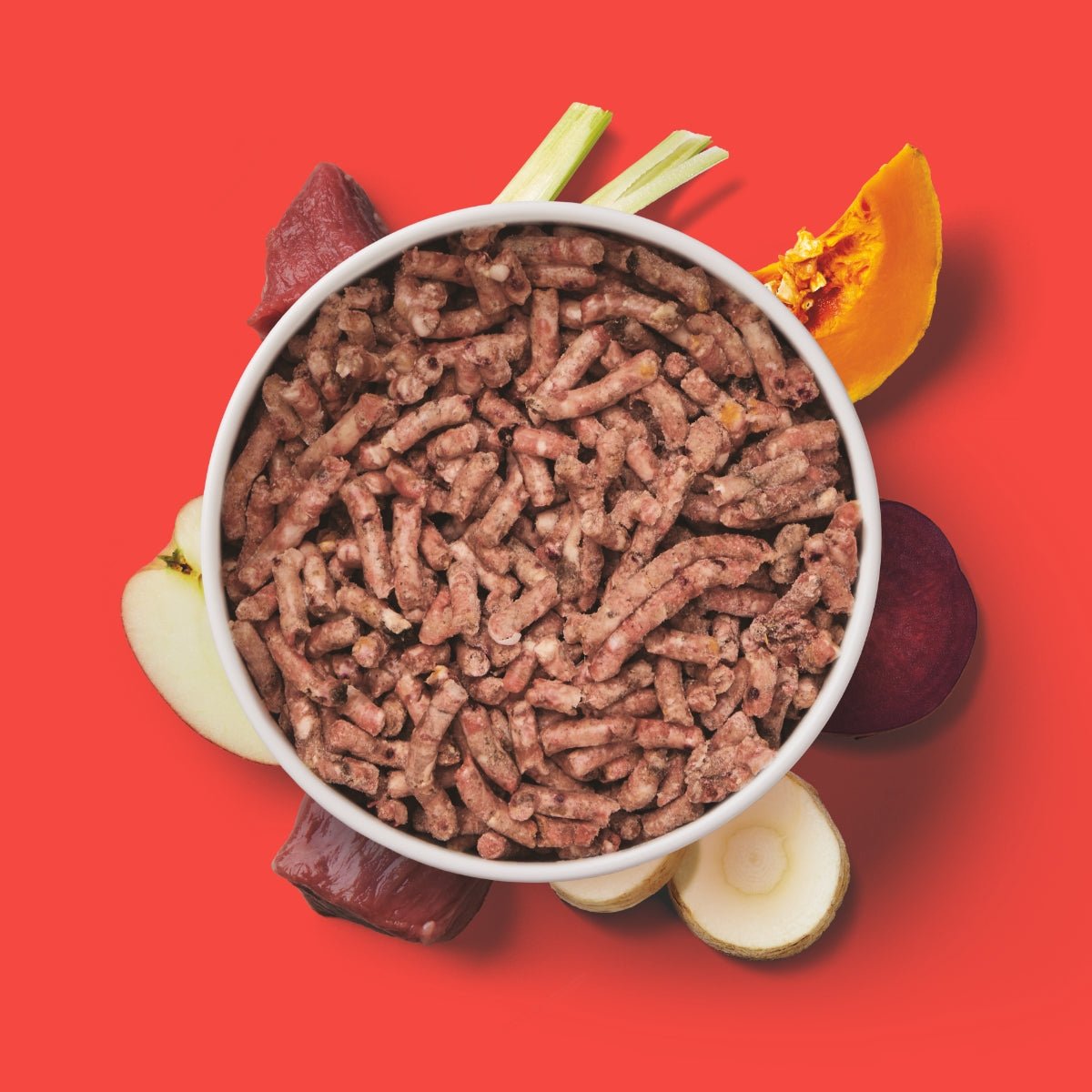 Komfort-BARF Menü Rind mit Kürbis und Chicorée – glutenfreies Premium Hundefutter ohne Getreide