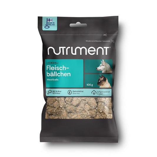 Leckerli Fleischbällchen mit 92 % Rinderpansen für Hunde und Katzen, getreidefrei und luftgetrocknet
