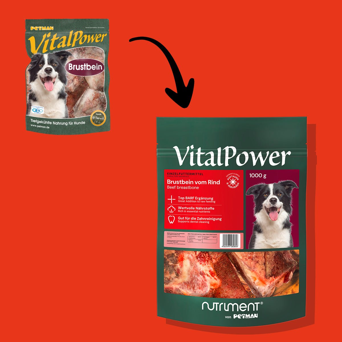 VitalPower Brustbein vom Rind 1000 g