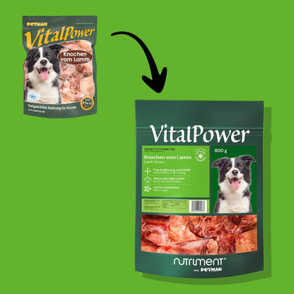 VitalPower Knochen vom Lamm 800 g