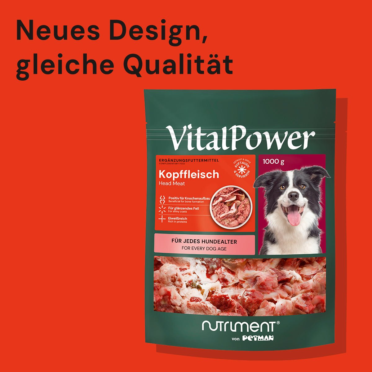 VitalPower Kopffleisch 1000 g (MHD 07/26)
